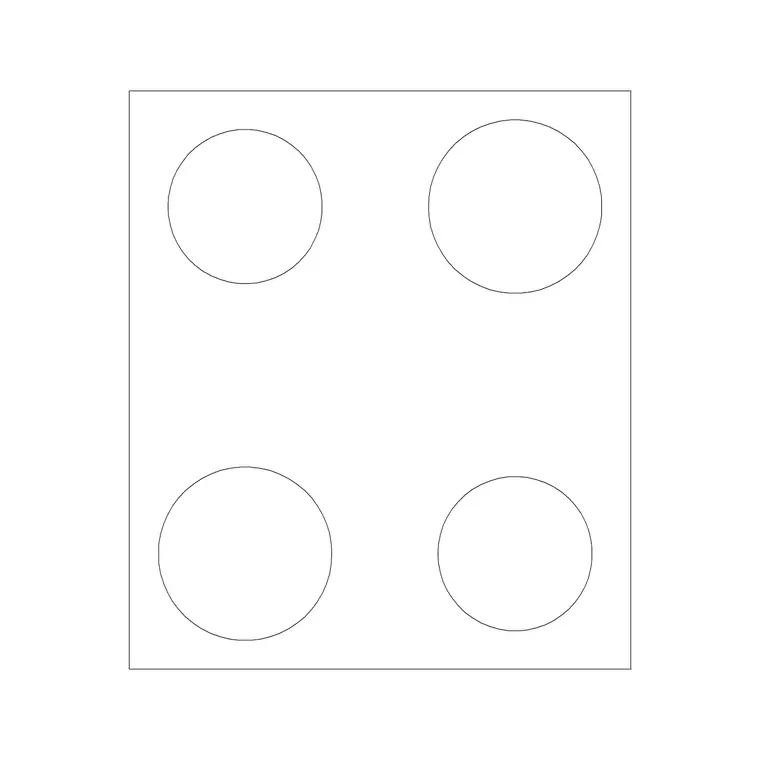 Stove 4 Burner Type H DWG CAD block thumbnail — kitchen drawing