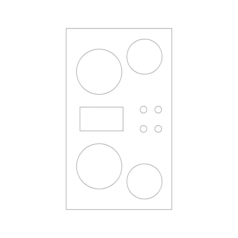 Stove 4 Burner Type I DWG CAD block thumbnail — kitchen drawing