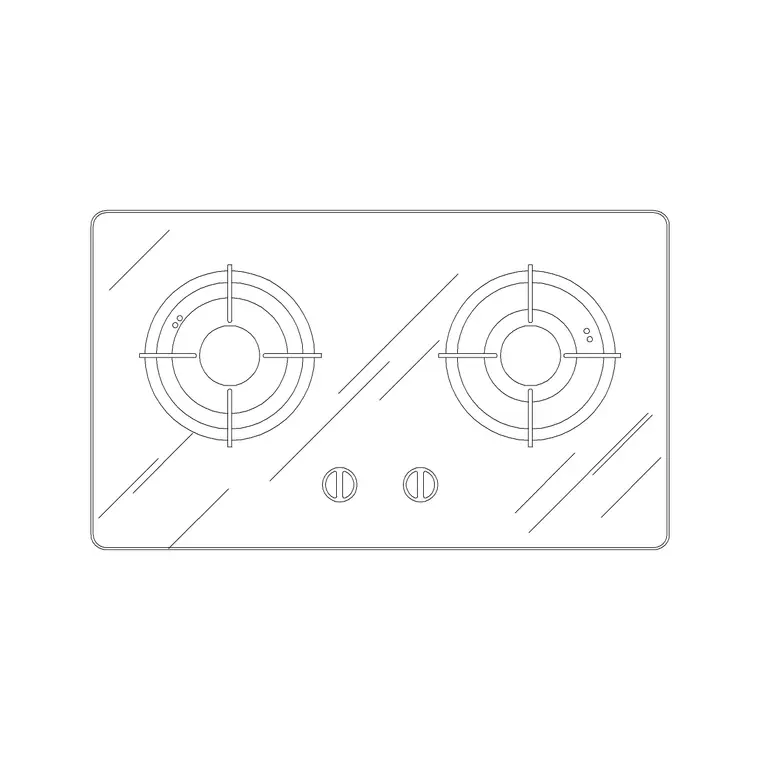 Stove 4 DWG CAD block thumbnail — kitchen drawing