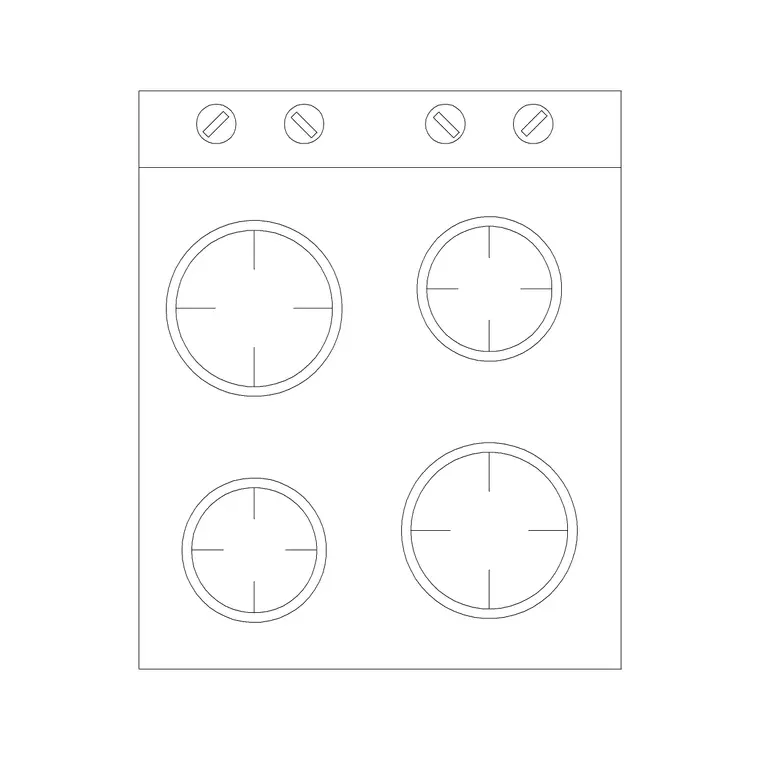 Stove 41 DWG CAD block thumbnail — kitchen drawing