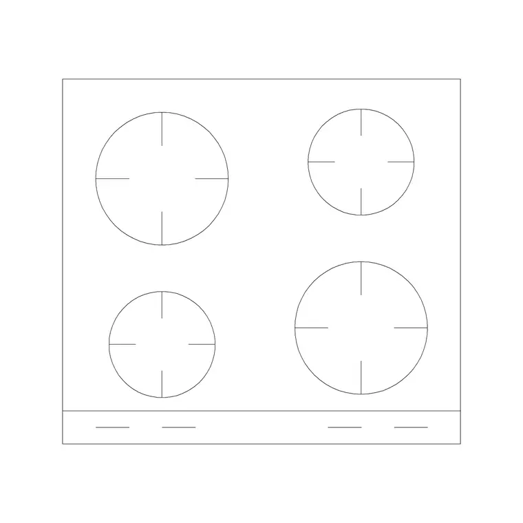 Stove 44 DWG CAD block thumbnail — kitchen drawing