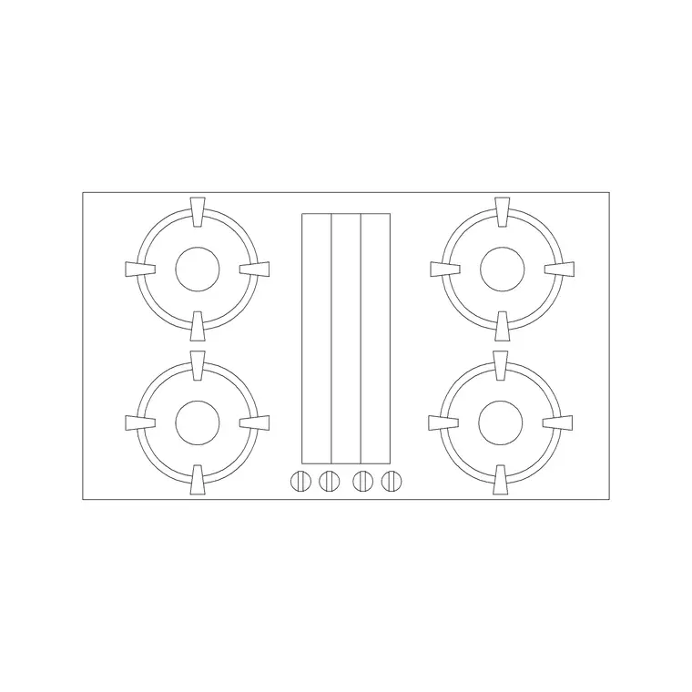 Stove 47 DWG CAD block thumbnail — kitchen drawing