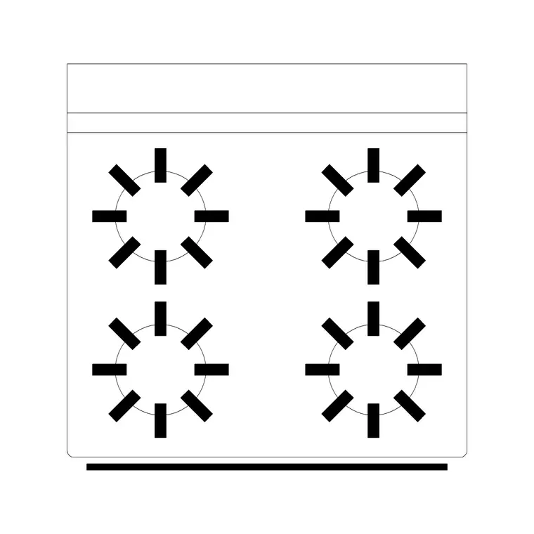 Stove 49 DWG CAD block thumbnail — kitchen drawing
