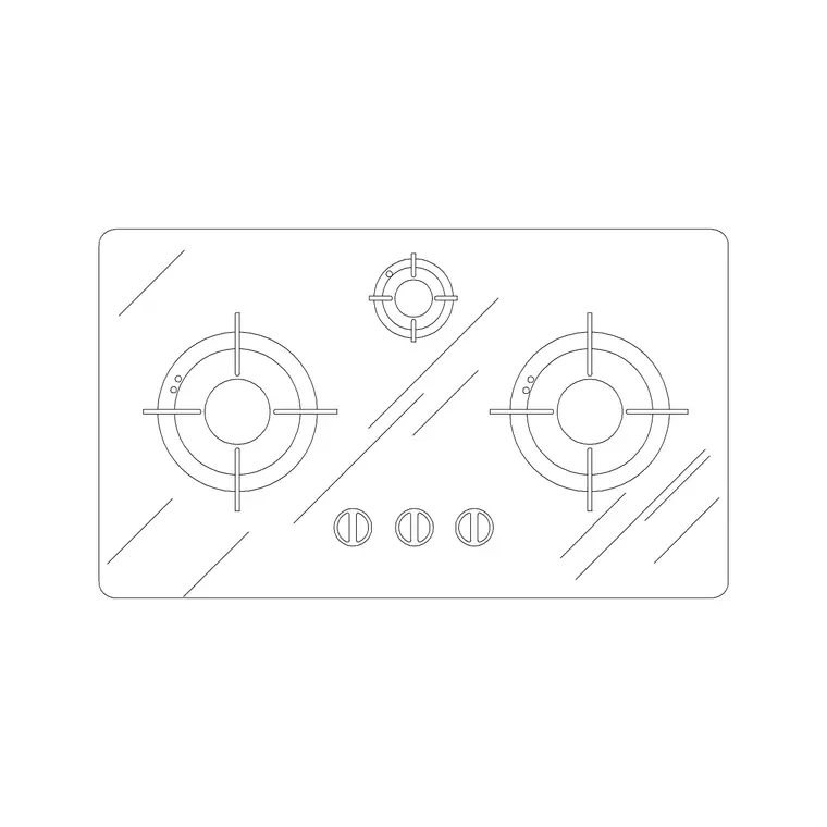 Stove 5 DWG CAD block thumbnail — kitchen drawing