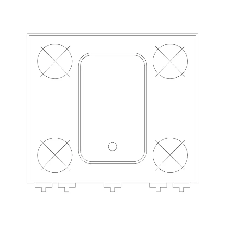 Stove 50 DWG CAD block thumbnail — kitchen drawing