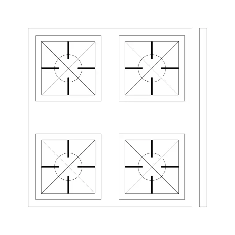 Stove 54 DWG CAD block thumbnail — kitchen drawing