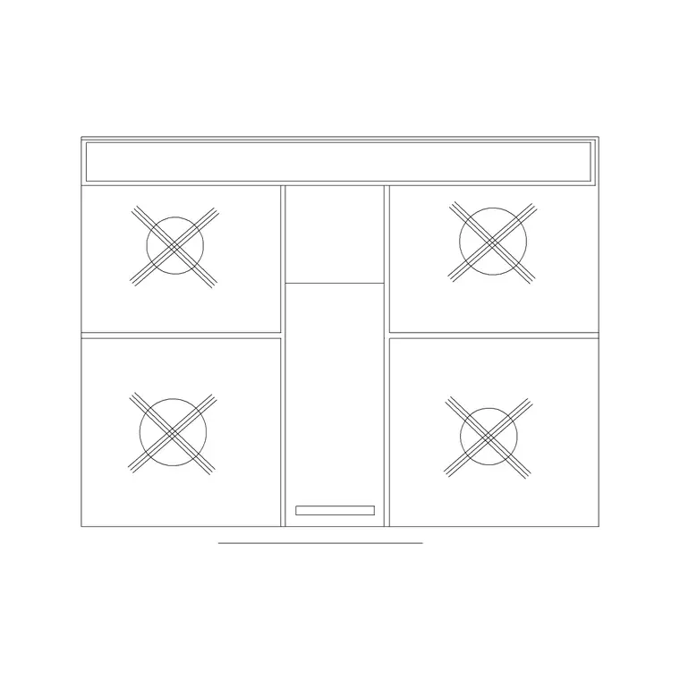 Stove 55 DWG CAD block thumbnail — kitchen drawing