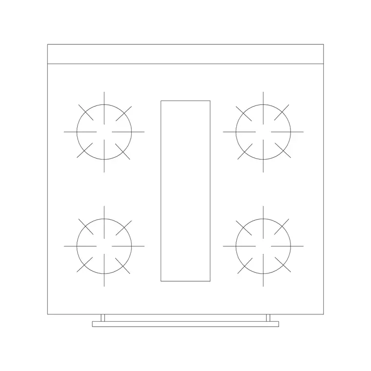 Stove 56 DWG CAD block thumbnail — kitchen drawing