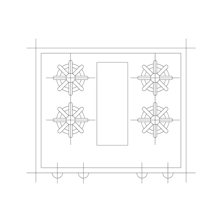 Stove 59 DWG CAD block thumbnail — kitchen drawing