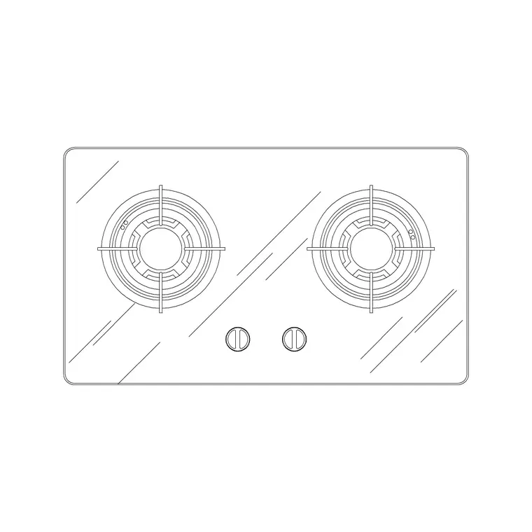 Stove 6 DWG CAD block thumbnail — kitchen drawing