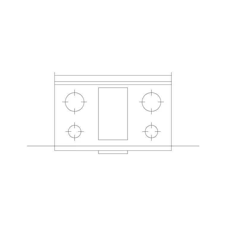 Stove 60 DWG CAD block thumbnail — kitchen drawing