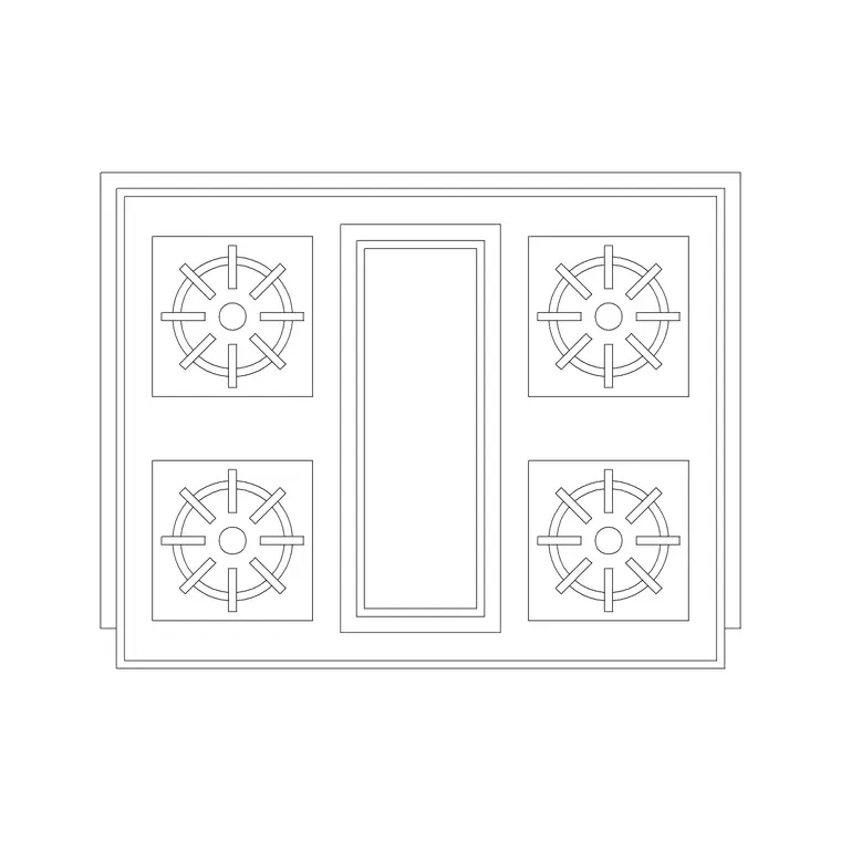 Stove 61 DWG CAD block thumbnail — kitchen drawing