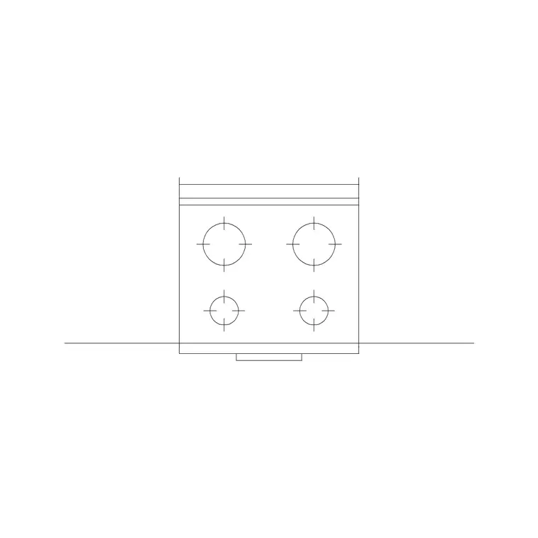 Stove 62 DWG CAD block thumbnail — kitchen drawing