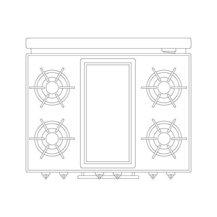 Stove 63 DWG CAD block thumbnail — kitchen drawing