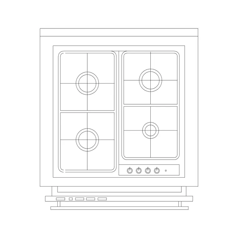 Stove 65 DWG CAD block thumbnail — kitchen drawing