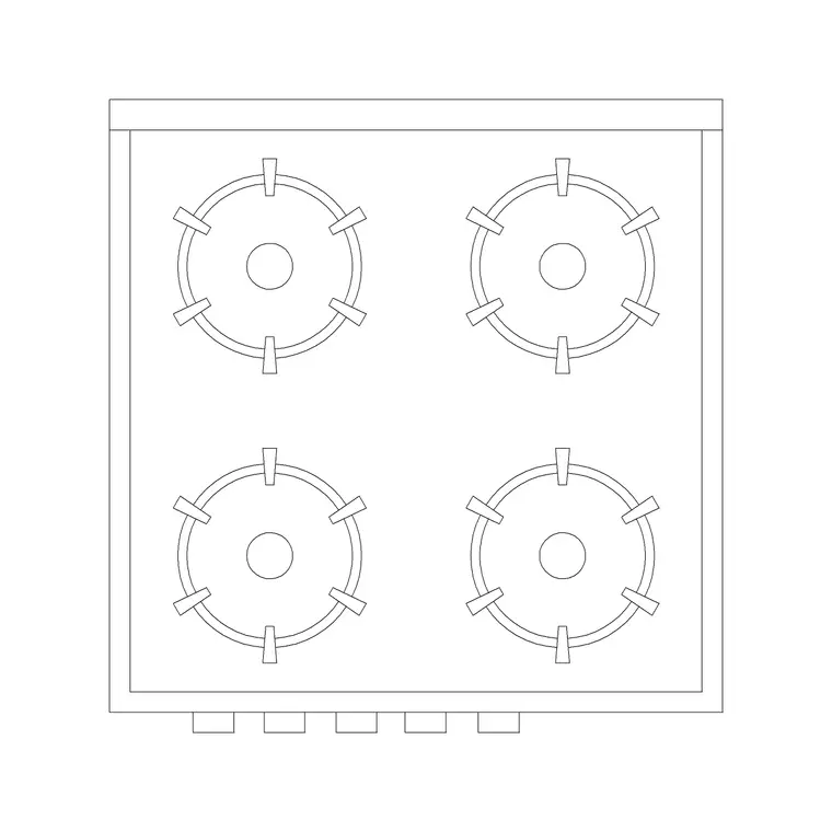 Stove 67 DWG CAD block thumbnail — kitchen drawing