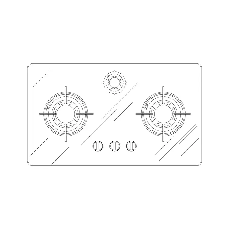 Stove 7 DWG CAD block thumbnail — kitchen drawing