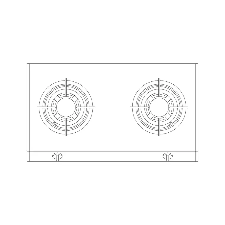 Stove 8 DWG CAD block thumbnail — kitchen drawing