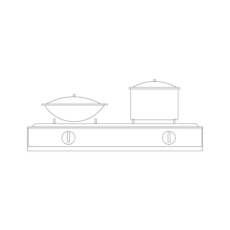 Stove Elevation 1 DWG CAD block thumbnail — kitchen drawing