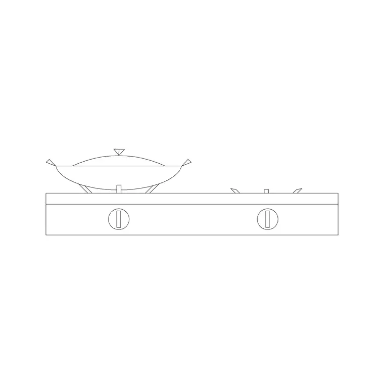 Stove Elevation 18 DWG CAD block thumbnail — kitchen drawing