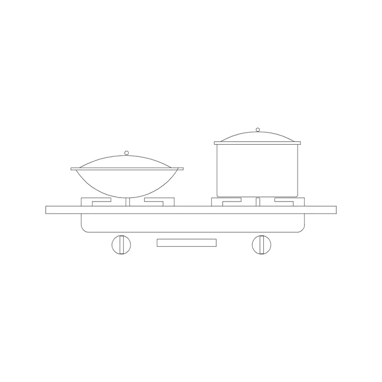 Stove Elevation 2 DWG CAD block thumbnail — kitchen drawing