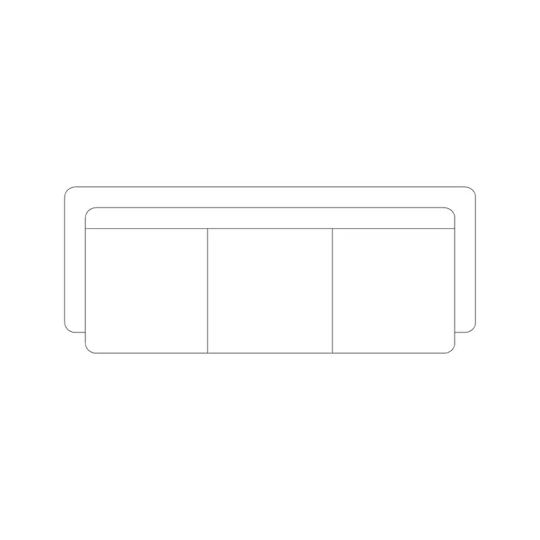 Straight Sofa DWG CAD block thumbnail — furniture drawing