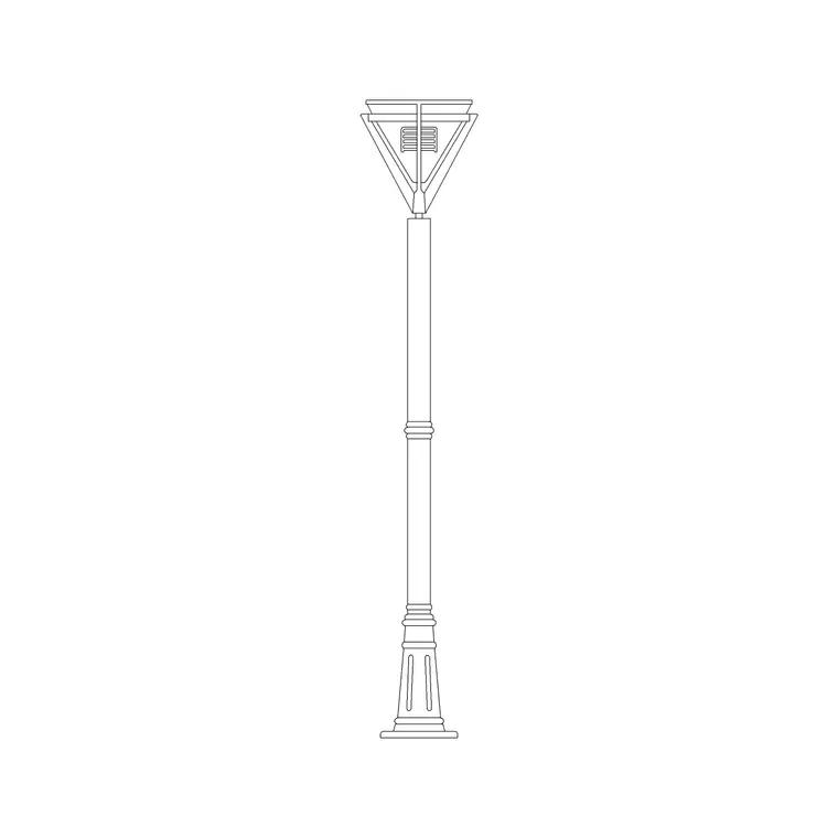 Street Light Elevation 2 DWG CAD block thumbnail — lighting drawing