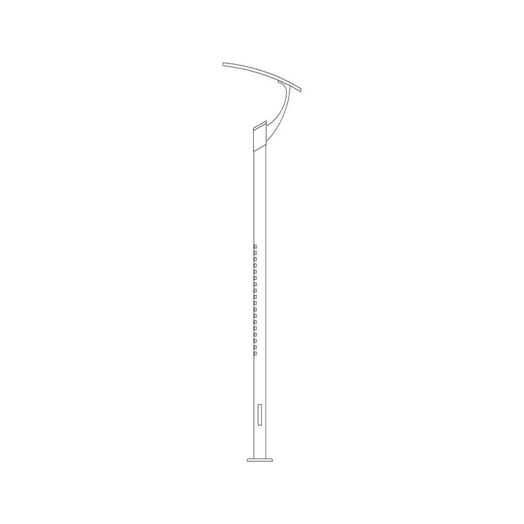 Street Light Elevation Curve Light DWG CAD block thumbnail — lighting drawing
