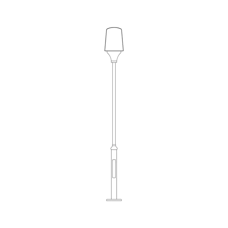 Street Light Elevation Oval Top DWG CAD block thumbnail — lighting drawing