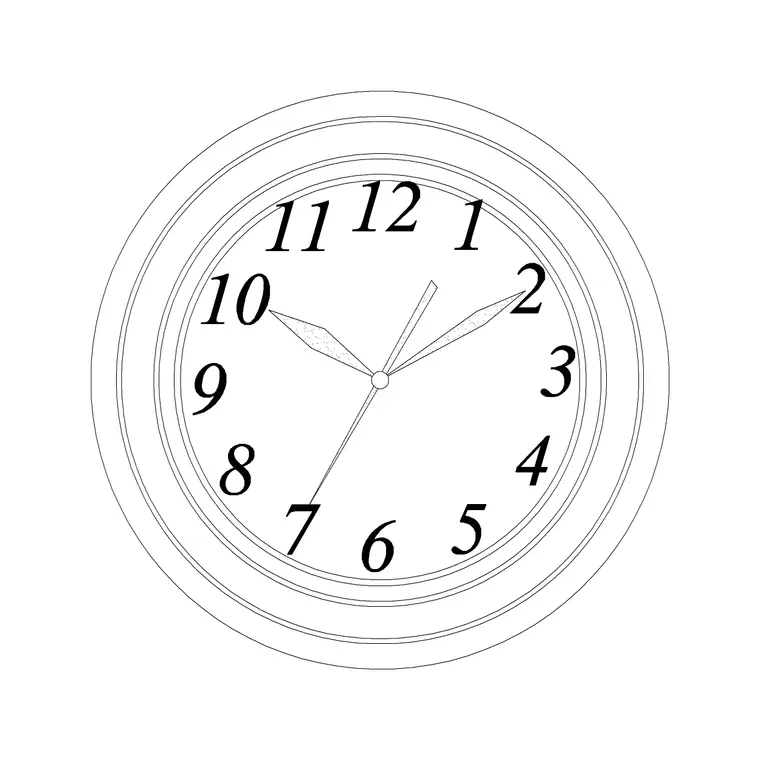 Stylish Round Clock DWG CAD block thumbnail — accessories drawing