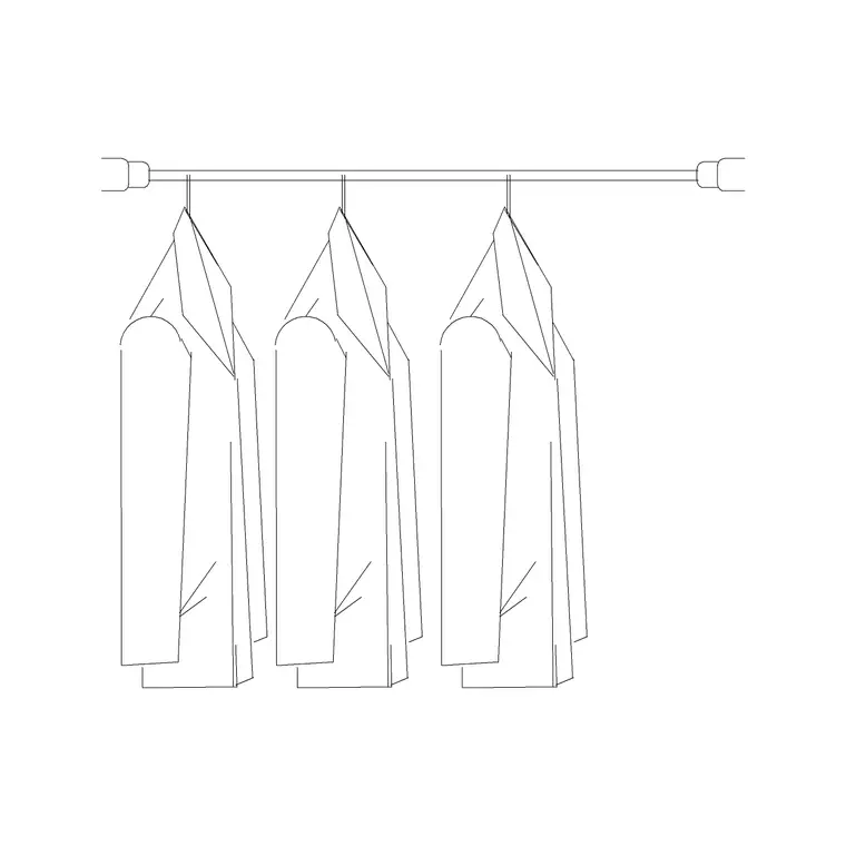 Suit Hanged With Rod DWG CAD block thumbnail — accessories drawing