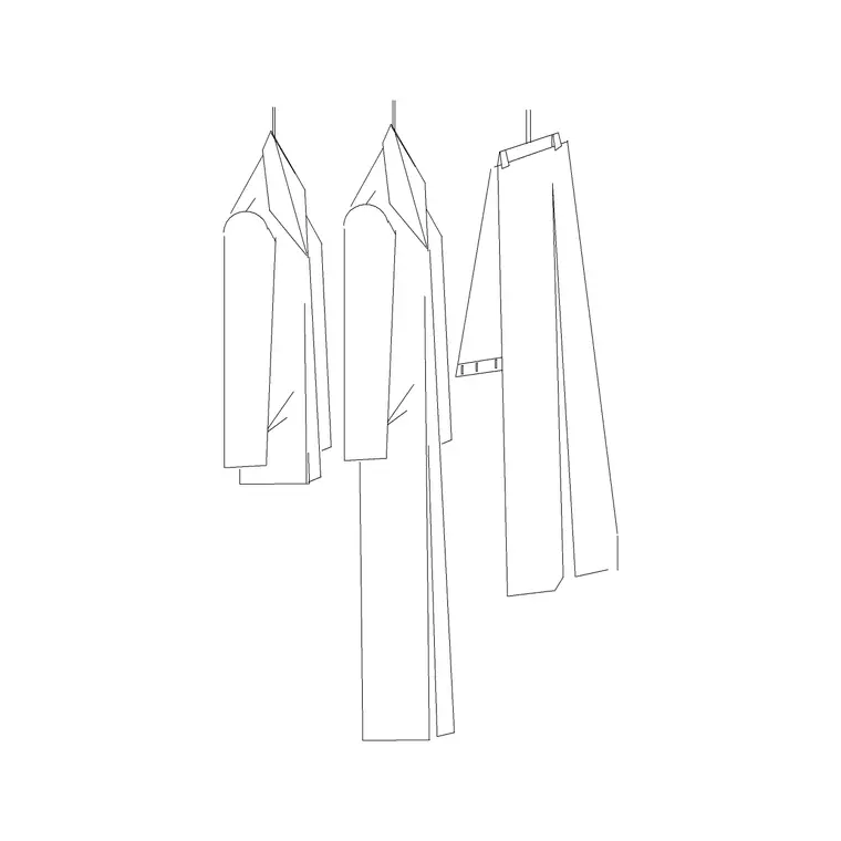 Suit Sample DWG CAD block thumbnail — accessories drawing