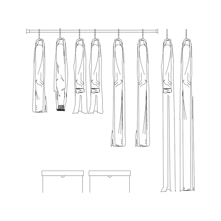 Suit Set DWG CAD block thumbnail — accessories drawing