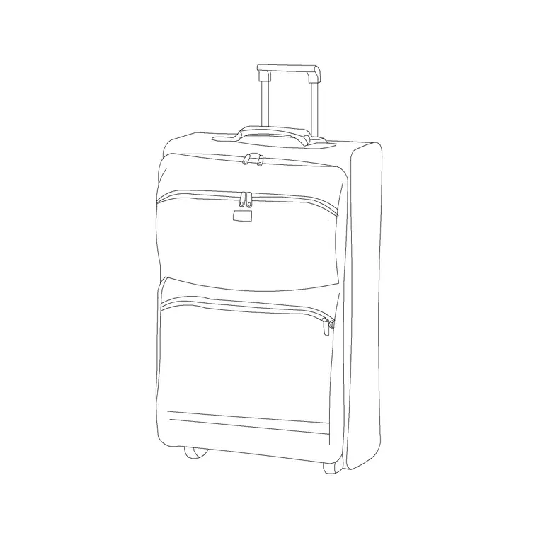 Suitcase Large CAD block DWG — plan and elevation view