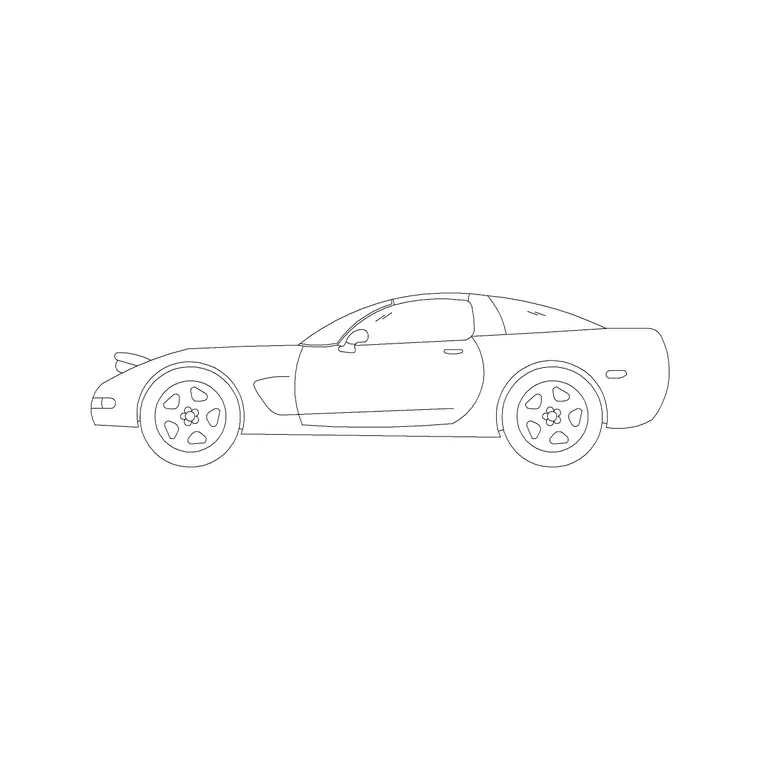 Super Car DWG CAD block thumbnail — vehicles drawing