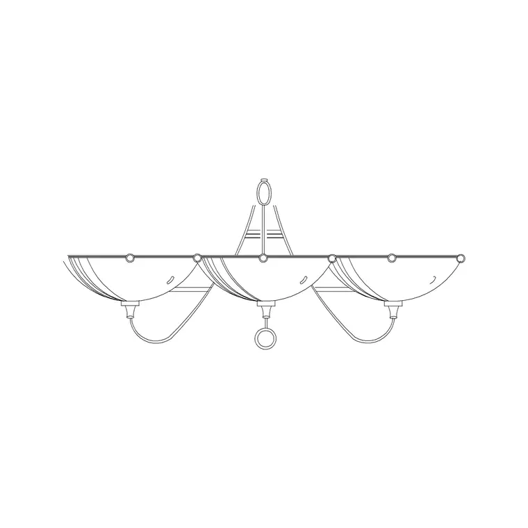 Suspended Chandelier Round Type A DWG CAD block thumbnail — lighting drawing