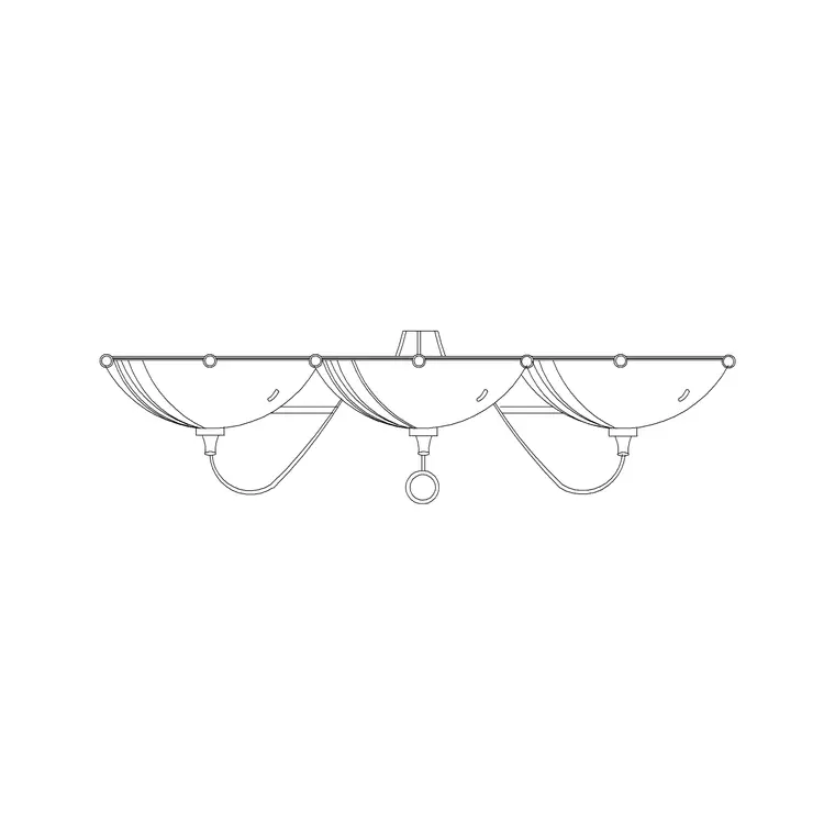 Suspended Chandelier Round Type B DWG CAD block thumbnail — lighting drawing