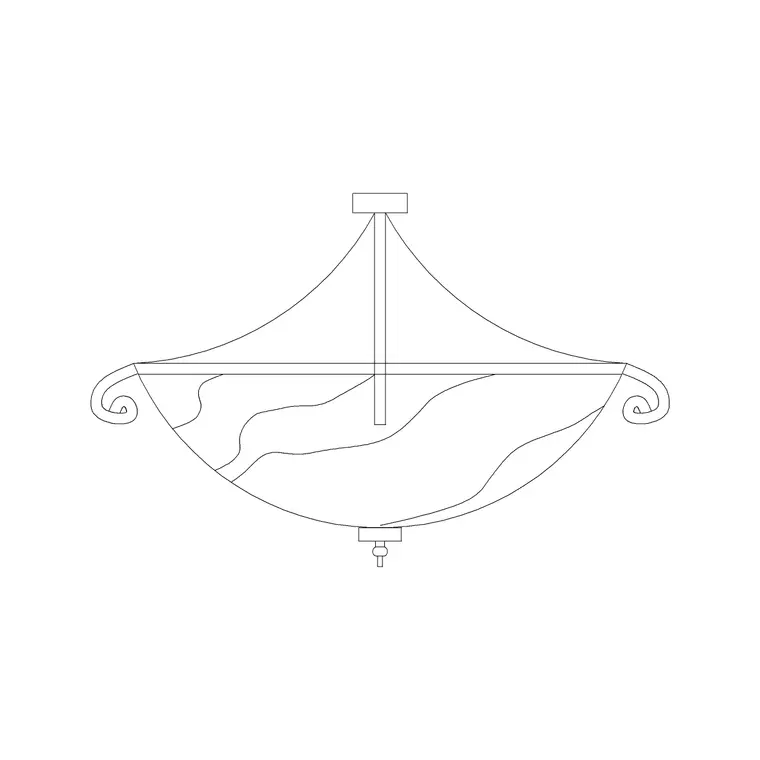 Suspended Chandelier Type B DWG CAD block thumbnail — lighting drawing