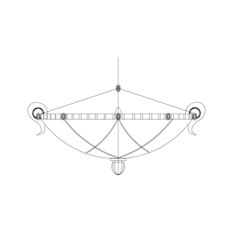 Suspended Chandelier Type C DWG CAD block thumbnail — lighting drawing