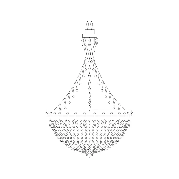 Suspended Chandelier Type D DWG CAD block thumbnail — lighting drawing