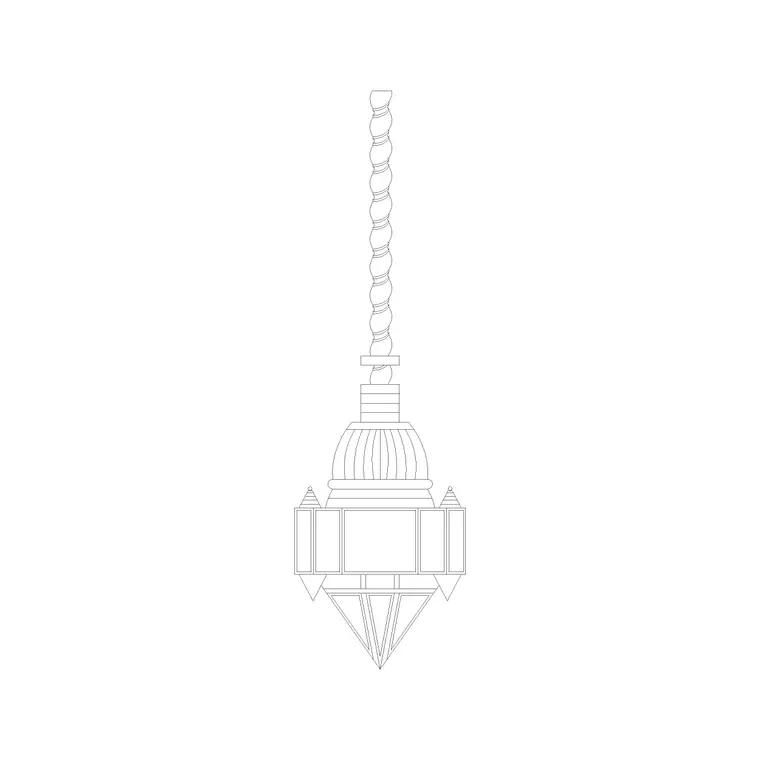 Suspended Light Ele (20) DWG CAD block thumbnail — lighting drawing