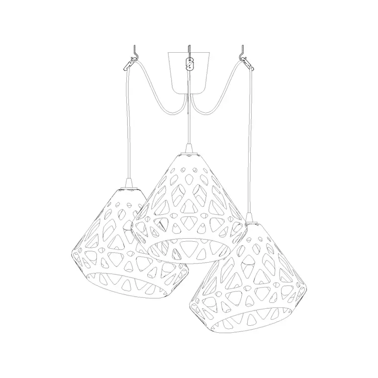 Suspended Light Ele (4) DWG CAD block thumbnail — lighting drawing