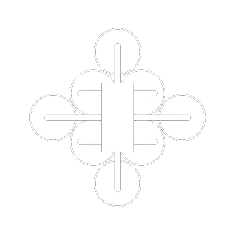 Suspended Light Plan (14) DWG CAD block thumbnail — lighting drawing