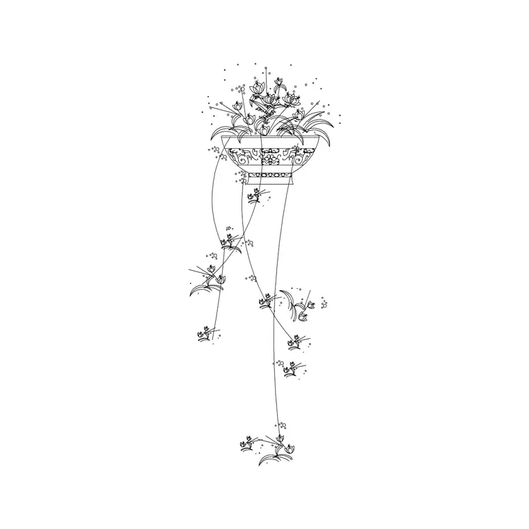 Suspended Planter Pot DWG CAD block thumbnail — accessories drawing