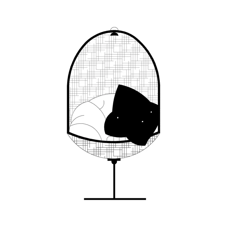 Swing Chair Front DWG CAD block thumbnail — outdoor drawing