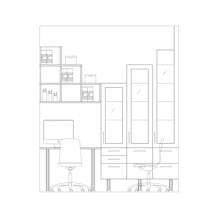 Table And Cabinet DWG CAD block thumbnail — kitchen drawing