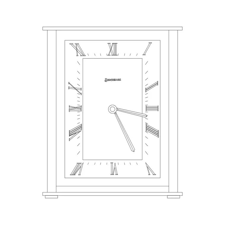 Table Clock Rec (2) DWG CAD block thumbnail — accessories drawing