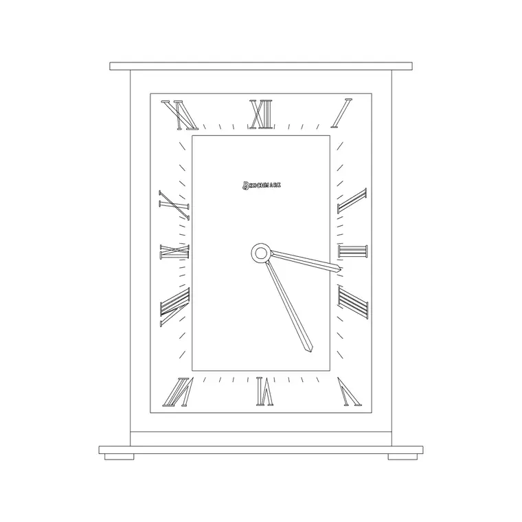 Table Clock Rec DWG CAD block thumbnail — accessories drawing