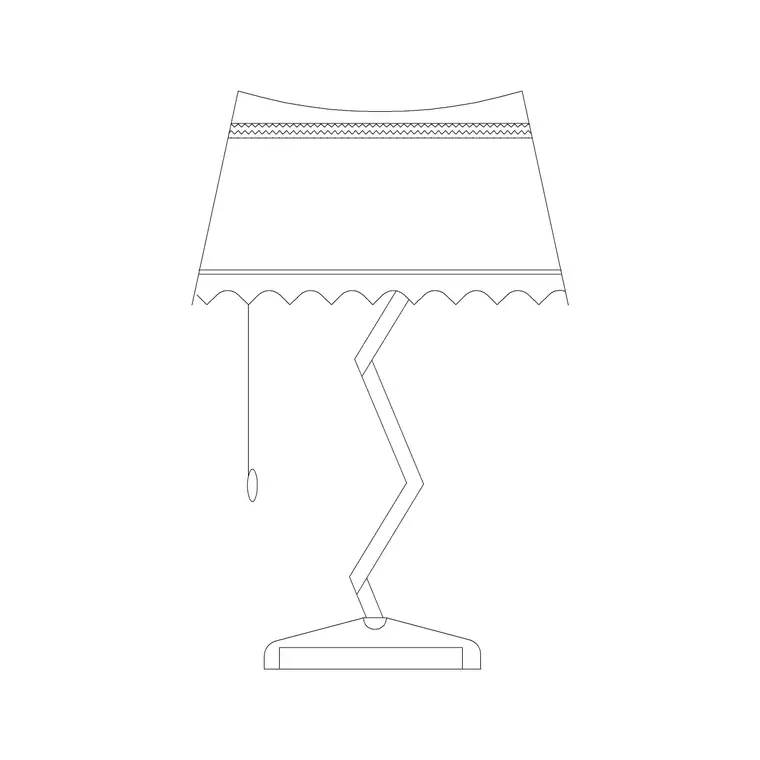 Table Lamp 6 DWG CAD block thumbnail — lighting drawing