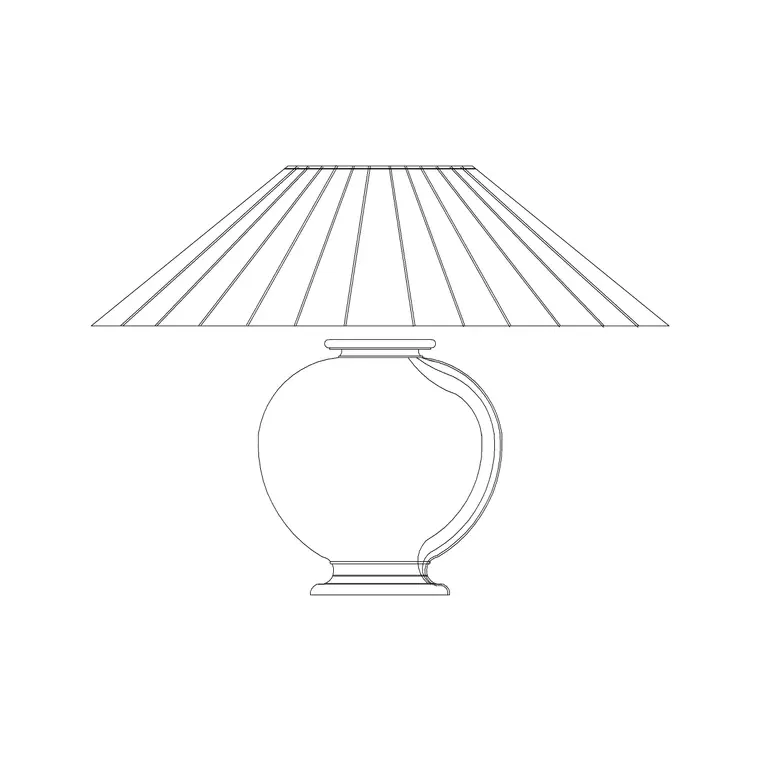 Table Lamp Ceramic Stand Round DWG CAD block thumbnail — lighting drawing